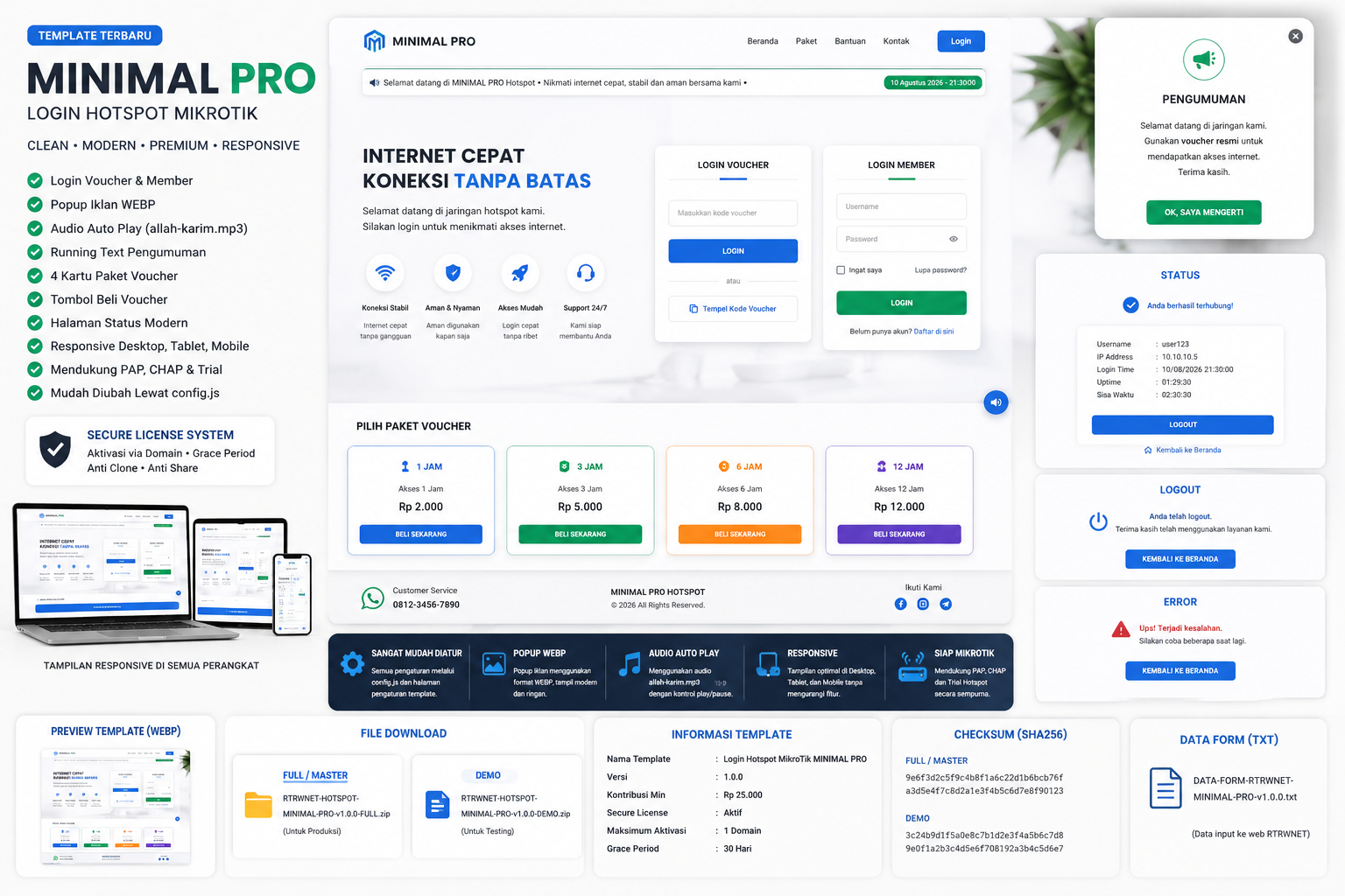 Preview Login Hotspot MikroTik MINIMAL PRO