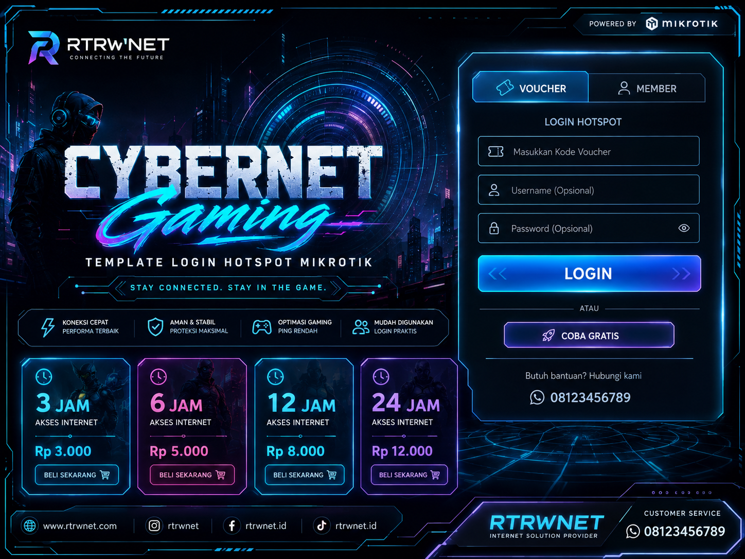 Login Hotspot MikroTik CYBERNET Gaming